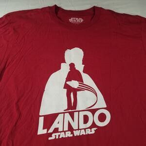 Star Wars Lando Short Sleeve Crew Neck Casual T-Shirt Adult Mens Size M Red